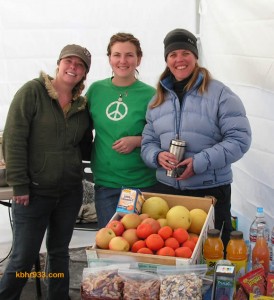 Amanda and Angela of Amangela's cafe in Fawnskin and Susie Lerma of Sol Food Market provided healthy breakfast fare for the competitors.