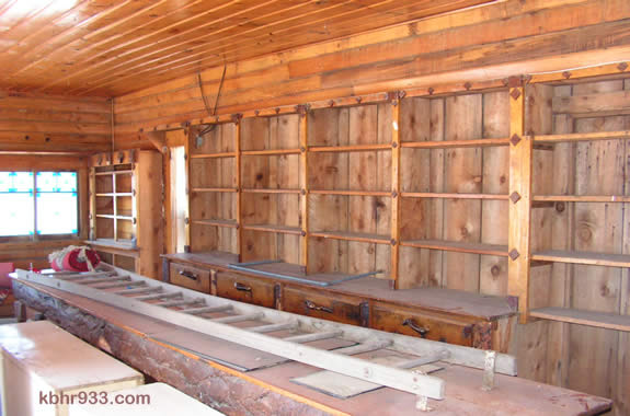 The interior of the Juniper Point cabin.