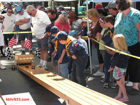 The Pinewood Derby is an annual event at the car club's Memorial Day weekend Show and Shine.