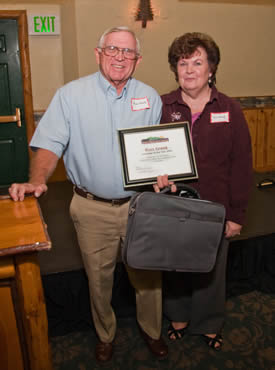 Volunteer of the Year Russ Greek, here with wife Sue, has been described as the "backbone" of the Big Bear Lake Antique Car Club.
