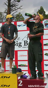 Local and USFS firefighter David Dolezal (right) celebrates his second place finish alongside top competitor Phil Tinstman.