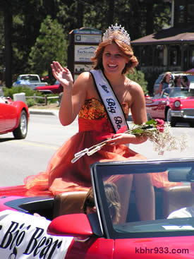 Miss Big Bear Hayley Bracken wore her prom dress to ride in dad's Corvette.
