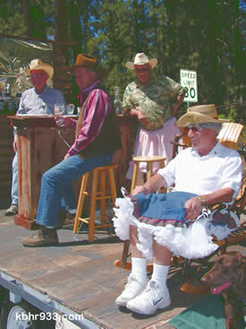 The Kiwanis Club float earned high marks in the humor category, given appearances by Neal Hertzman and Curt Bryant in skirts.