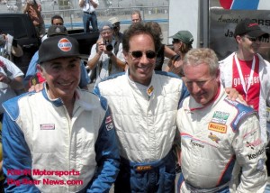 Sam Cabiglio, Jerry Seinfield, Hurley Haywood at the 2009 Rolex Historic Races in Monterey
