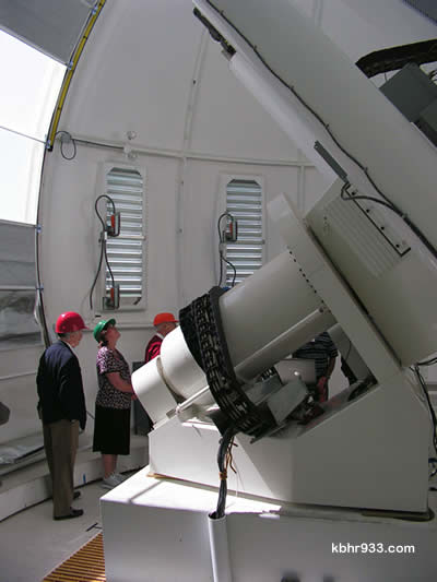 NJIT President Dr. Robert Alternkirch (at left) was among those participating in the special tour of the BBSO's new solar telescope.